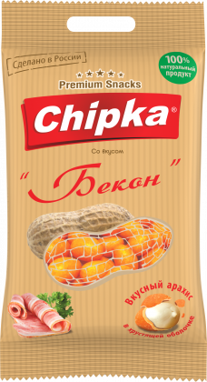 Розничная упаковка арахиса в глазури "Бекон", 40 гр