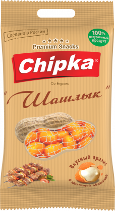Розничная упаковка арахиса в глазури "Шашлык", 40 гр